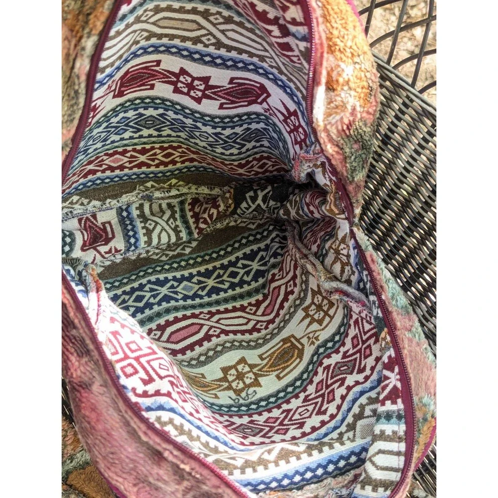 Vintage Kilim Carpet Backpack Woven Wool Rug Boho Whimsigoth Southwest Geometric
